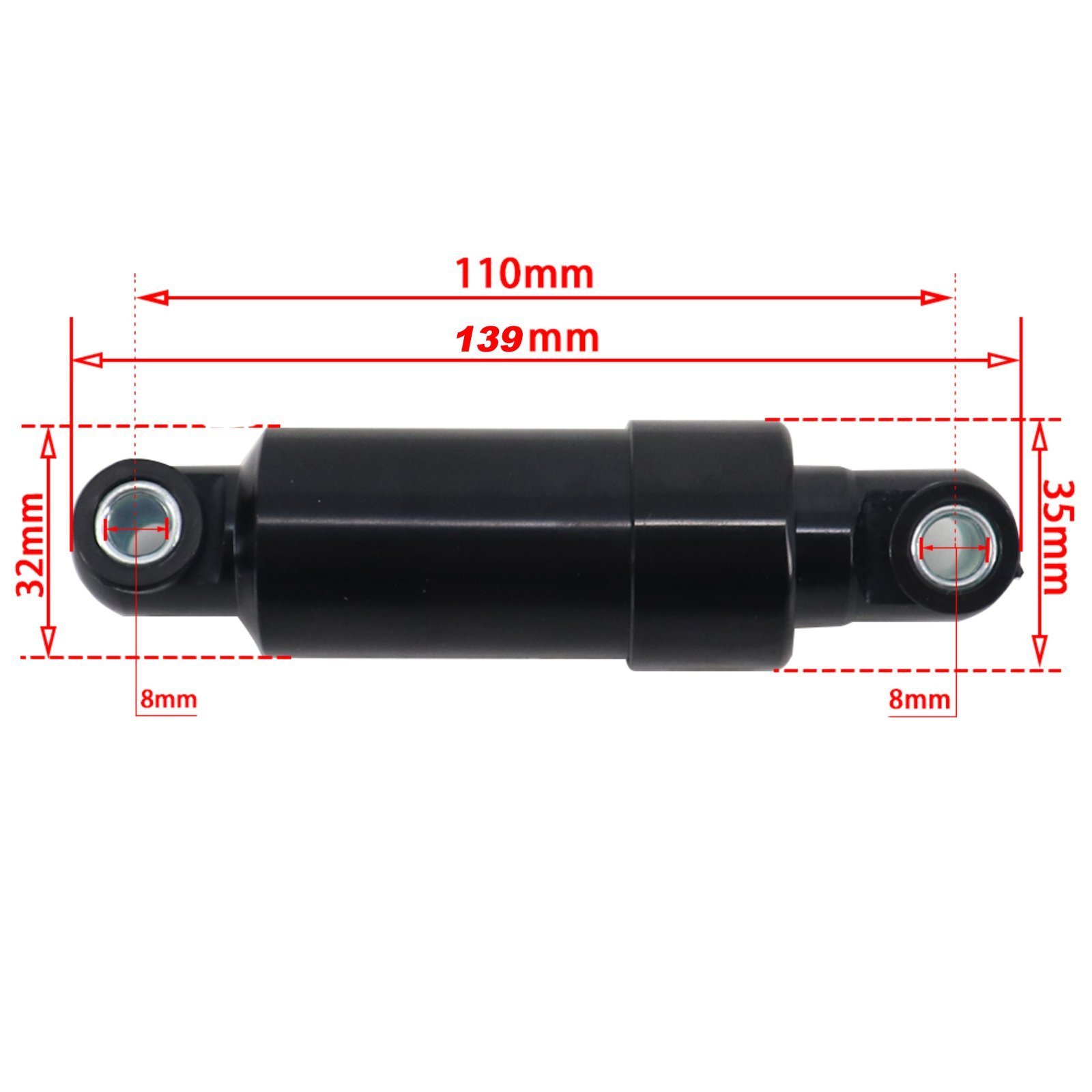 Cilindro muelle amortiguador muelle patinete eléctrico 110mm (Pack 2 unidades)